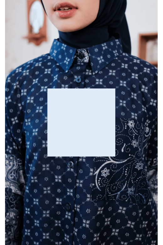 Sora Blouse Navy - Atasan Batik Wanita